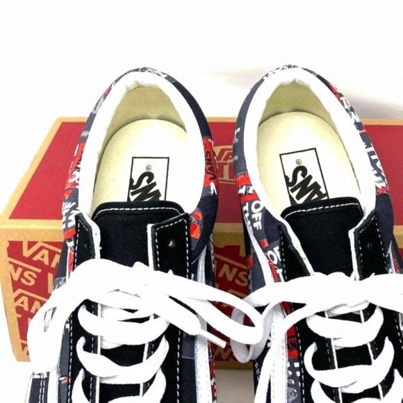 VANS Old Skool Shoe Casual Low Top Canvas Suede Red VN0A4U3BWZ4 Size Men's Black - Picture 7 of 12
